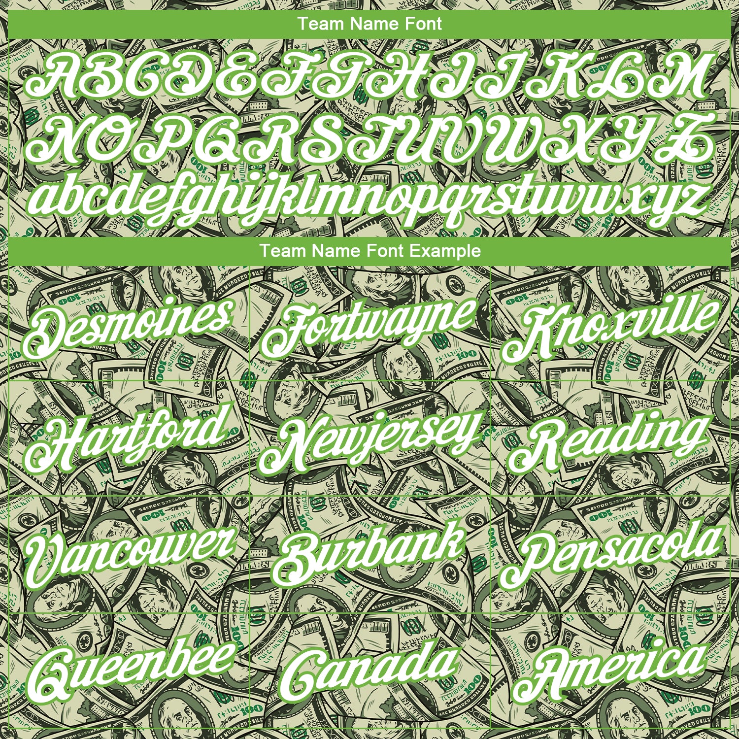 Custom Green White-Neon Green Dollar 3D Pattern Long Sleeve Performance T-Shirt