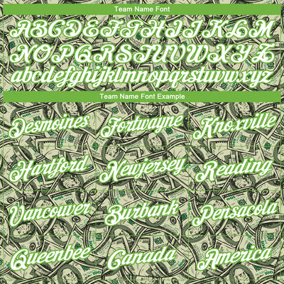 Custom Green White-Neon Green Dollar 3D Pattern Long Sleeve Performance T-Shirt