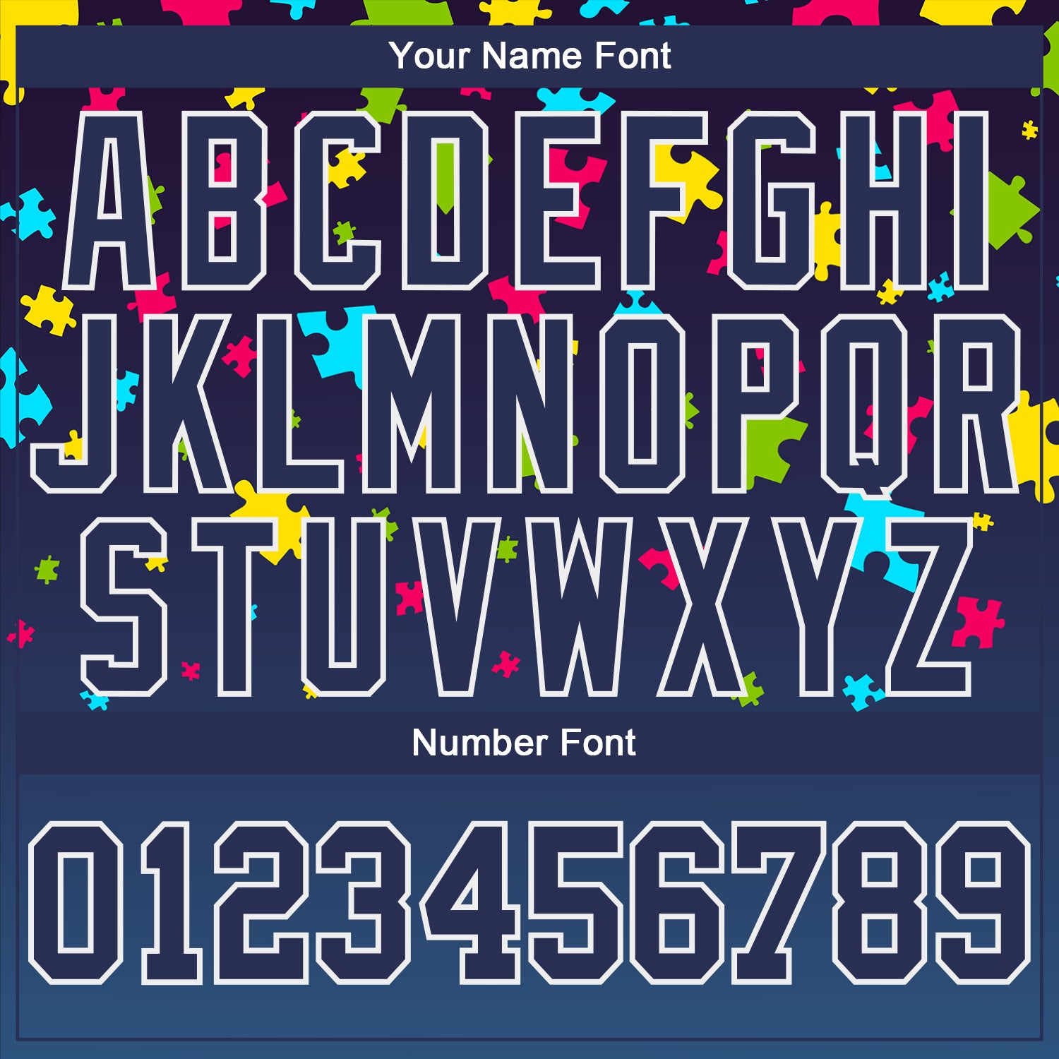 Custom Navy Navy-White Autism Supporter Awareness Puzzle Pieces 3D Pattern Long Sleeve Performance T-Shirt