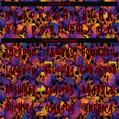 Custom 3D Pattern Halloween Skulls Long Sleeve Performance T-Shirt