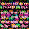 Custom 3D Pattern Bright Multicolored Halloween Pumpkins And Bats Long Sleeve Performance T-Shirt