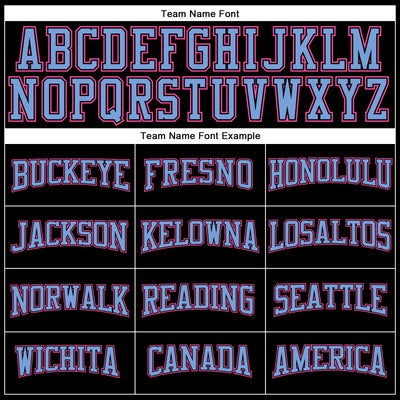 Custom Black Pink-Light Blue Long Sleeve Performance T-Shirt