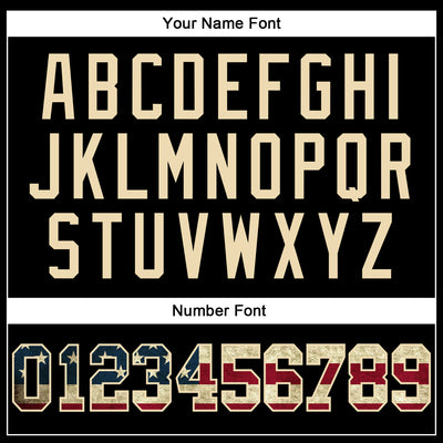 Custom Black Vintage USA Flag Crimson-Cream Long Sleeve Performance T-Shirt