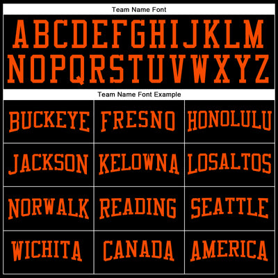 Custom Black Orange Long Sleeve Performance T-Shirt