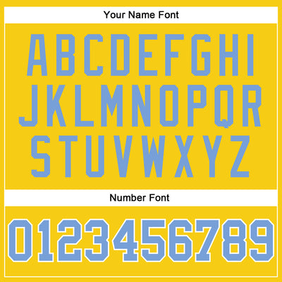 Custom Gold Light Blue-White Long Sleeve Performance T-Shirt