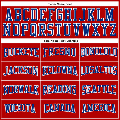 Custom Red Royal-White Long Sleeve Performance T-Shirt