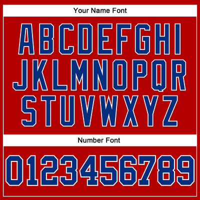 Custom Red Royal-White Long Sleeve Performance T-Shirt