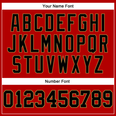 Custom Red Black-Old Gold Long Sleeve Performance T-Shirt