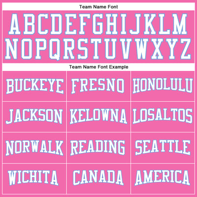 Custom Pink White-Light Blue Long Sleeve Performance T-Shirt