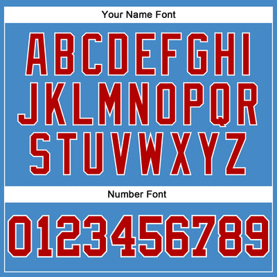 Custom Powder Blue Red-White Long Sleeve Performance T-Shirt