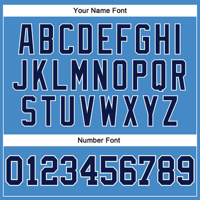 Custom Powder Blue Navy-White Long Sleeve Performance T-Shirt