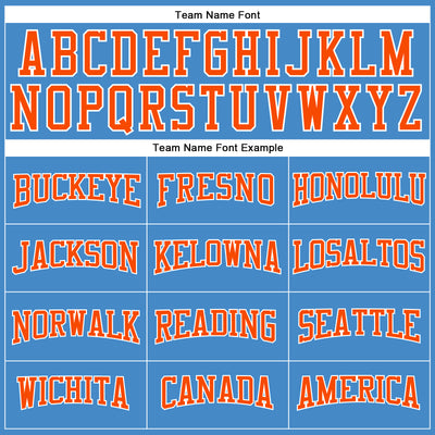 Custom Powder Blue Orange-White Long Sleeve Performance T-Shirt