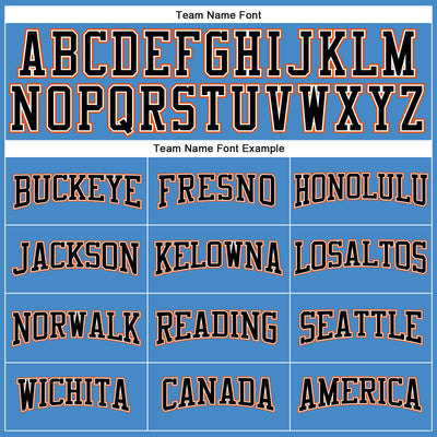 Custom Powder Blue Black White-Orange Long Sleeve Performance T-Shirt