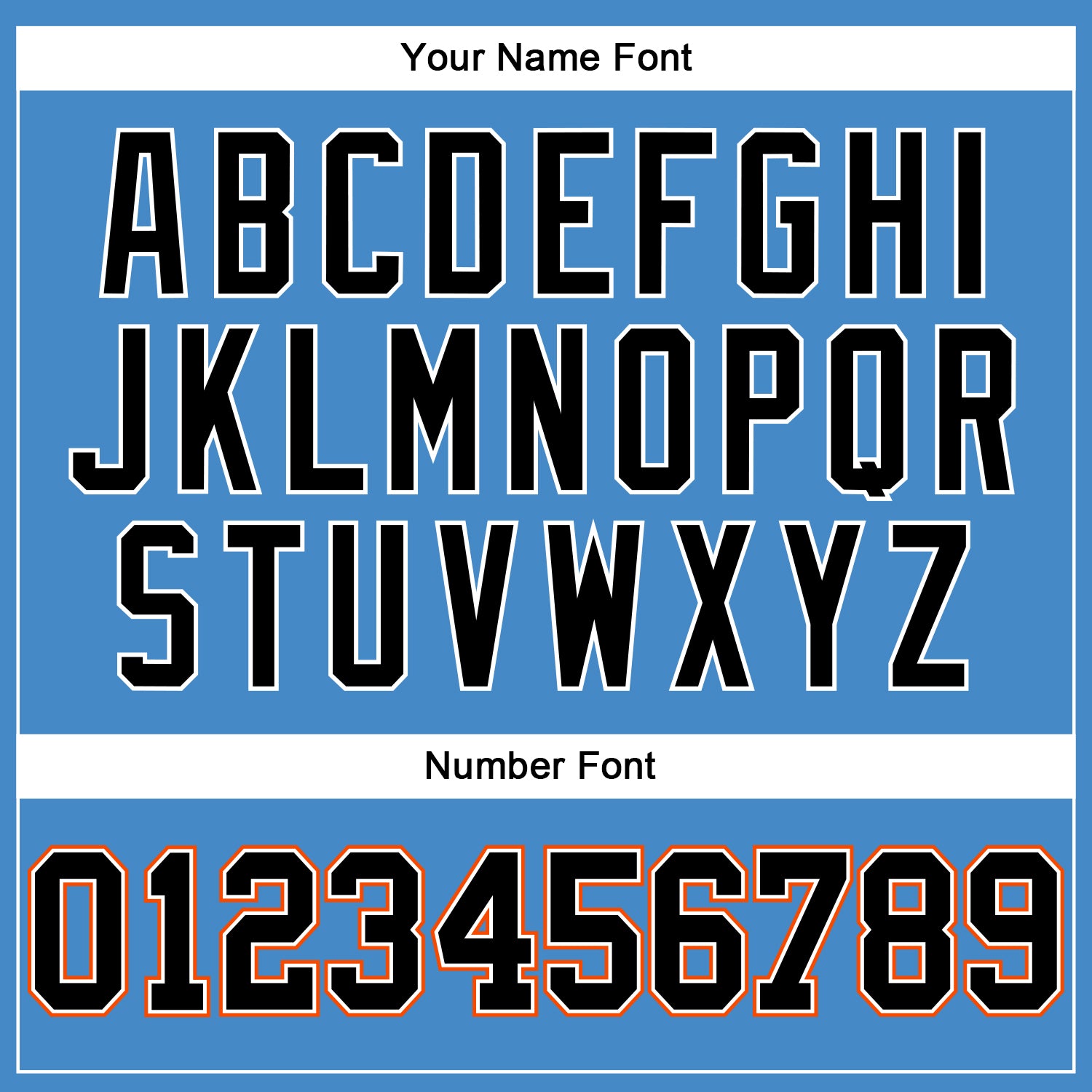 Custom Powder Blue Black White-Orange Long Sleeve Performance T-Shirt