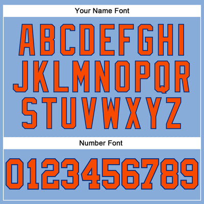 Custom Light Blue Orange-Royal Long Sleeve Performance T-Shirt