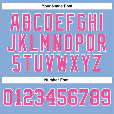 Custom Light Blue Pink-White Long Sleeve Performance T-Shirt