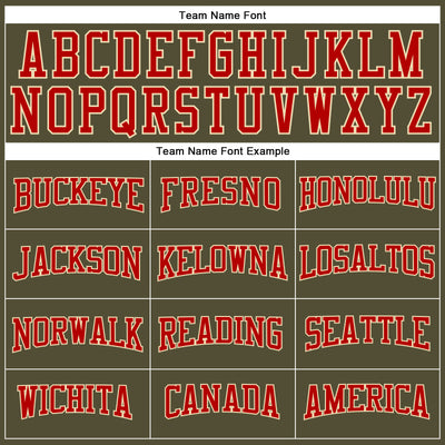 Custom Olive Red-Cream Long Sleeve Performance Salute To Service T-Shirt