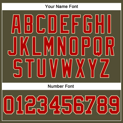 Custom Olive Red-Cream Long Sleeve Performance Salute To Service T-Shirt