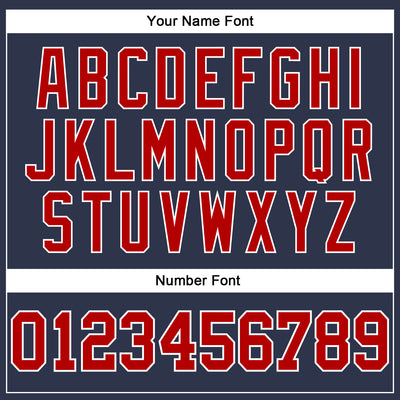 Custom Navy Red-White Long Sleeve Performance Salute To Service T-Shirt