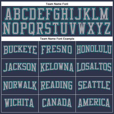 Custom Navy Gray-Aqua Long Sleeve Performance Salute To Service T-Shirt