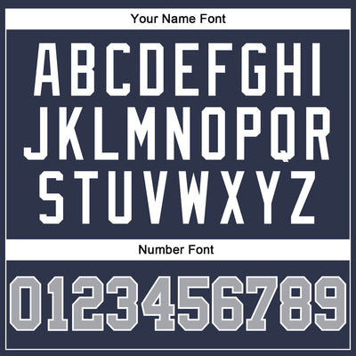 Custom Navy Gray-White Long Sleeve Performance Salute To Service T-Shirt