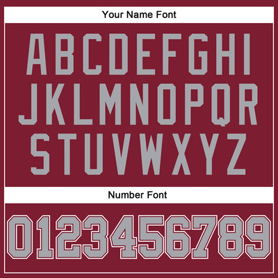 Custom Crimson Gray-White Long Sleeve Performance T-Shirt