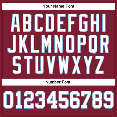 Custom Crimson White-Light Blue Long Sleeve Performance T-Shirt