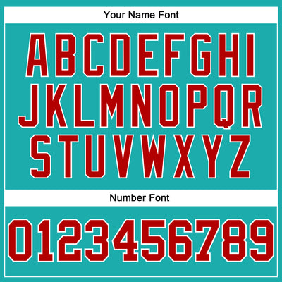 Custom Aqua Red-White Long Sleeve Performance T-Shirt