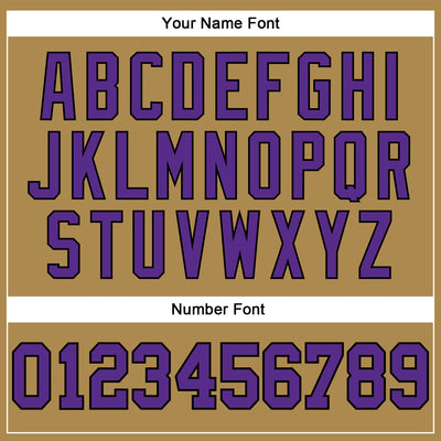 Custom Old Gold Purple-Black Long Sleeve Performance T-Shirt