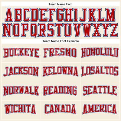 Custom Cream Royal-Red Long Sleeve Performance T-Shirt