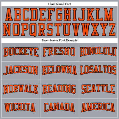 Custom Gray Orange-Black Long Sleeve Performance T-Shirt