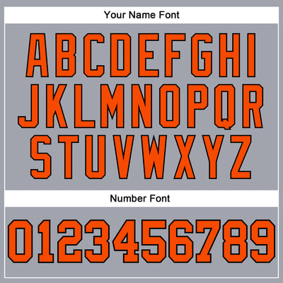 Custom Gray Orange-Black Long Sleeve Performance T-Shirt