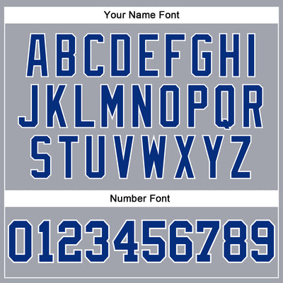 Custom Gray Royal-White Long Sleeve Performance T-Shirt