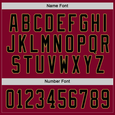 Custom Maroon Black-Old Gold Hockey Jersey