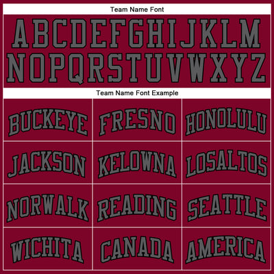 Custom Maroon Steel Gray-Black Authentic Throwback Basketball Jersey