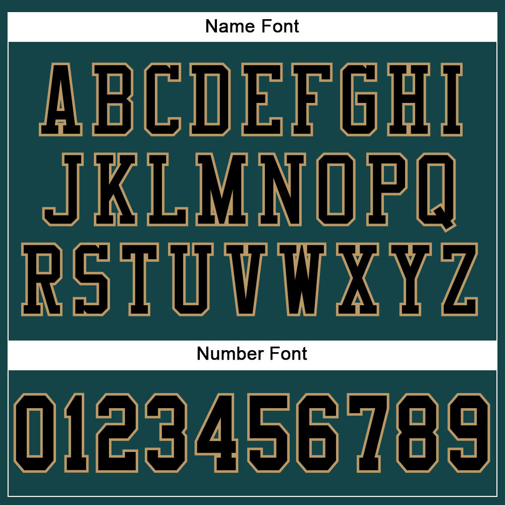 Custom Midnight Green Black-Old Gold Mesh Authentic Football Jersey