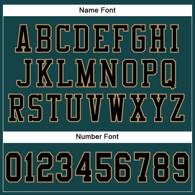 Custom Midnight Green Black-Old Gold Mesh Authentic Football Jersey