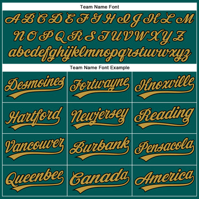 Custom Midnight Green Black-Old Gold Authentic Baseball Jersey