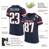 Custom Navy White-Red Mesh Authentic Football Jersey