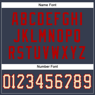 Custom Navy Cream-Red Mesh Authentic Football Jersey