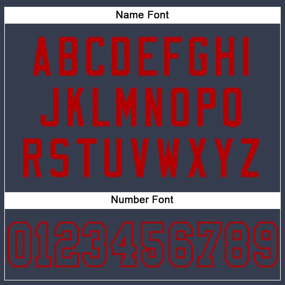 Custom Navy Navy-Red Mesh Authentic Football Jersey