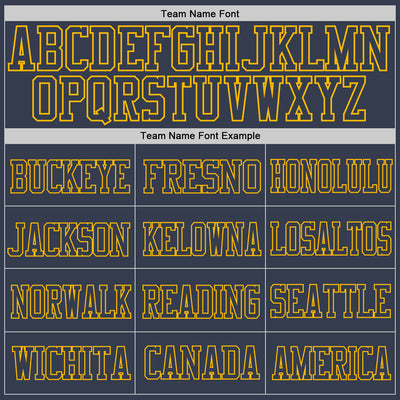 Custom Navy Navy-Gold Mesh Authentic Football Jersey