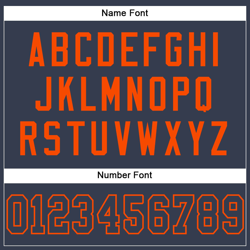 Custom Navy Navy-Orange Mesh Authentic Football Jersey