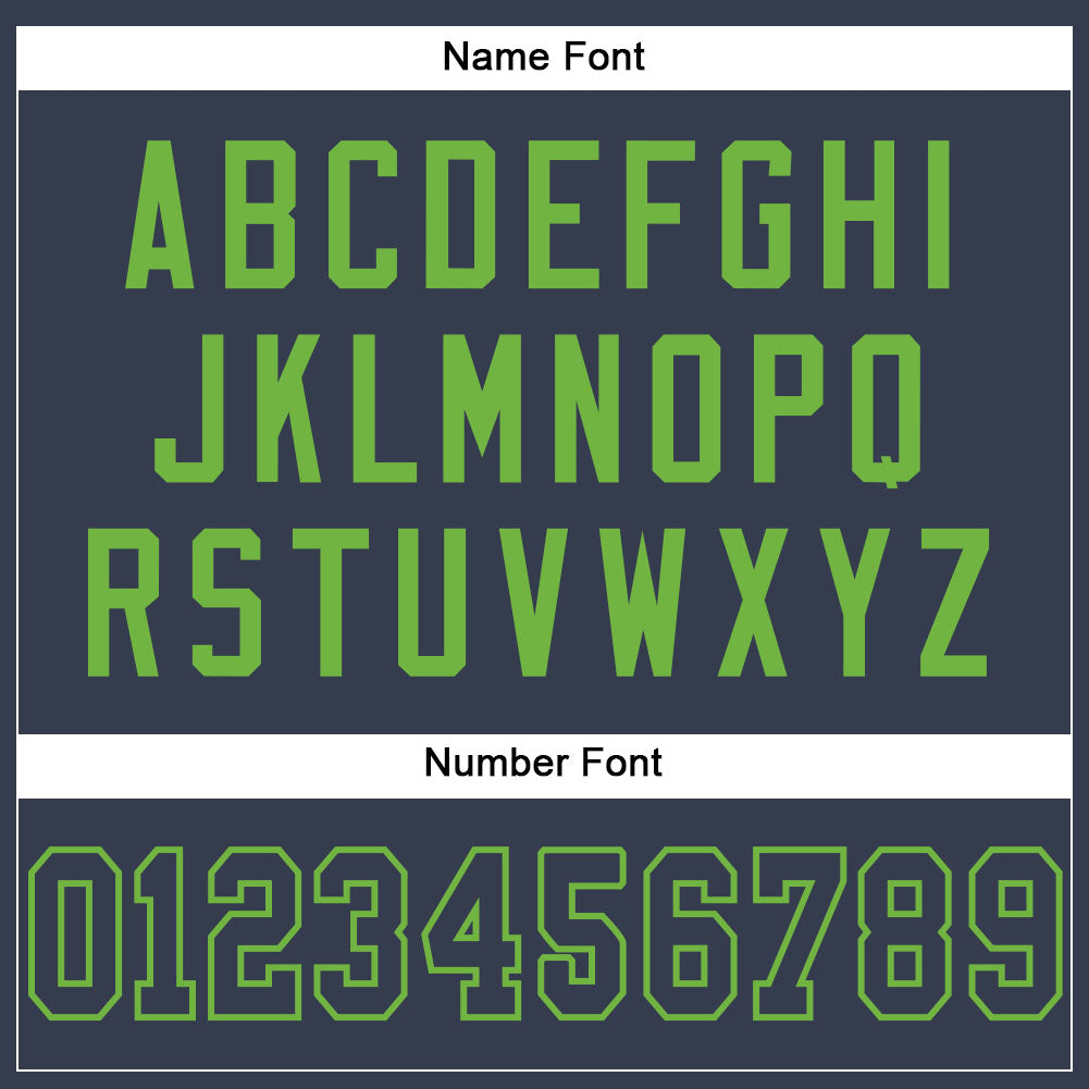 Custom Navy Navy-Neon Green Mesh Authentic Football Jersey