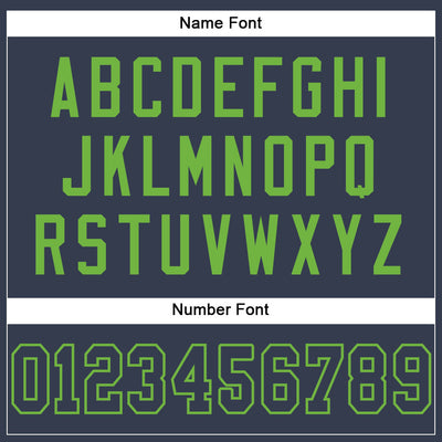 Custom Navy Navy-Neon Green Mesh Authentic Football Jersey