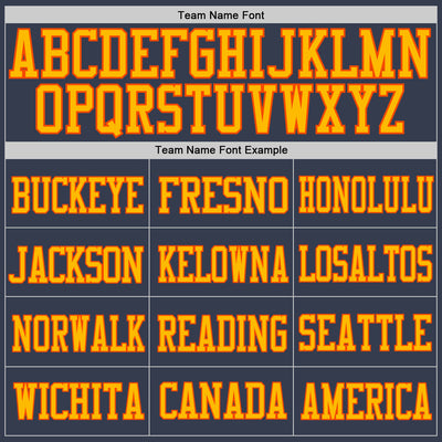 Custom Navy Gold-Orange Mesh Authentic Football Jersey