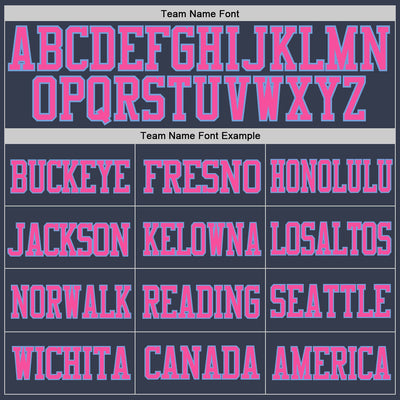 Custom Navy Pink-Light Blue Mesh Authentic Football Jersey