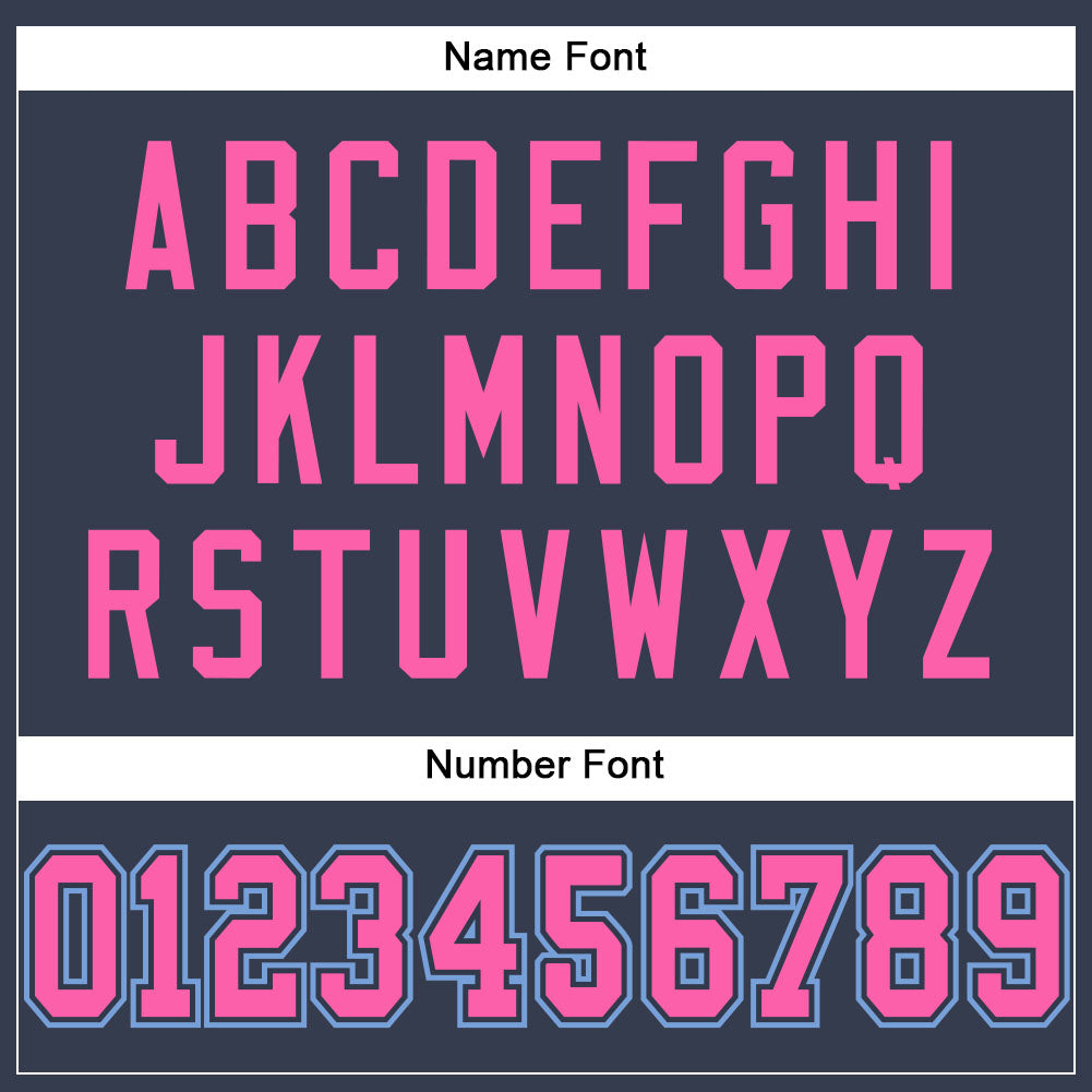 Custom Navy Pink-Light Blue Mesh Authentic Football Jersey