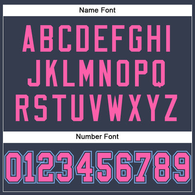 Custom Navy Pink-Light Blue Mesh Authentic Football Jersey