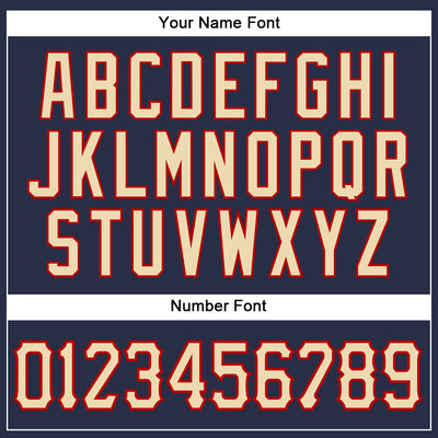 Custom Navy Cream-Red Authentic Sleeveless Baseball Jersey